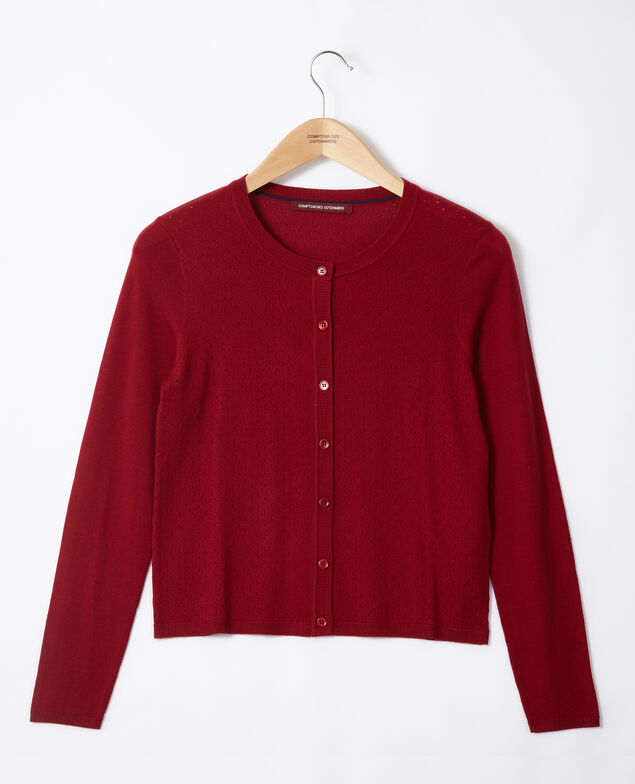 Merino wool cardigan Rio red