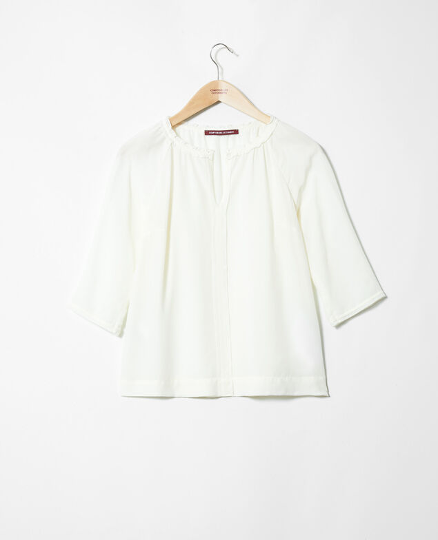 Blouse with silk Off white