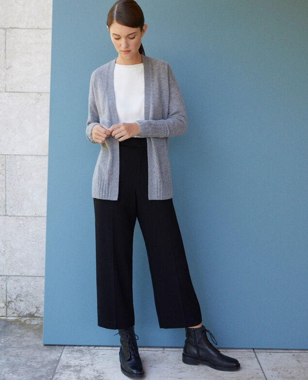 Wrapover cashmere cardigan Light heather grey
