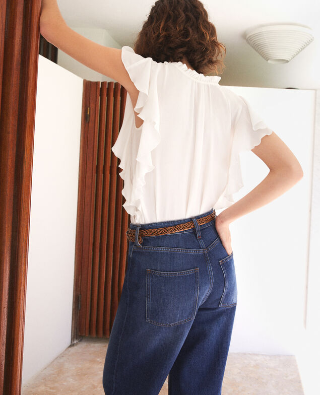 Frilly blouse White