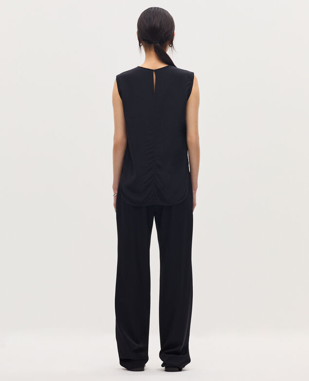 Floaty sleeveless top H091 black beauty
