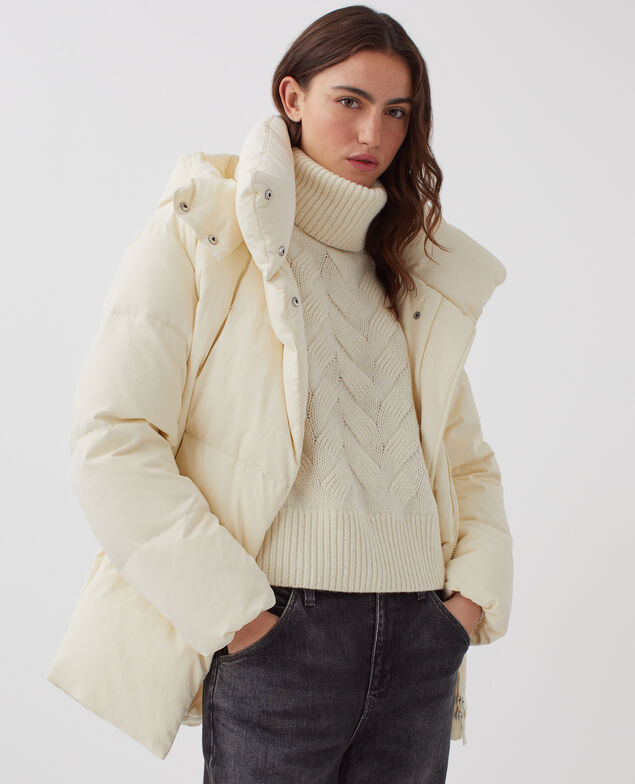 MARGOTTE - Mid-length down jacket I010 glass green beige