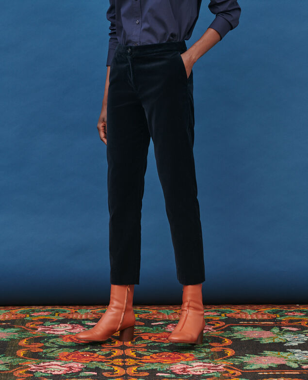 MARGUERITE - Cigarette trousers 6041c navy deep