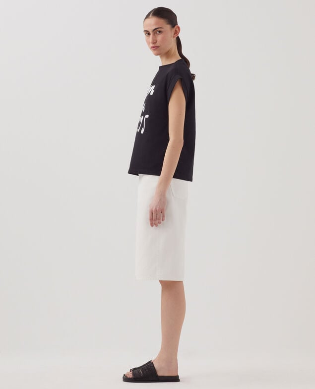 Boxy cotton t-shirt J094 black base 95