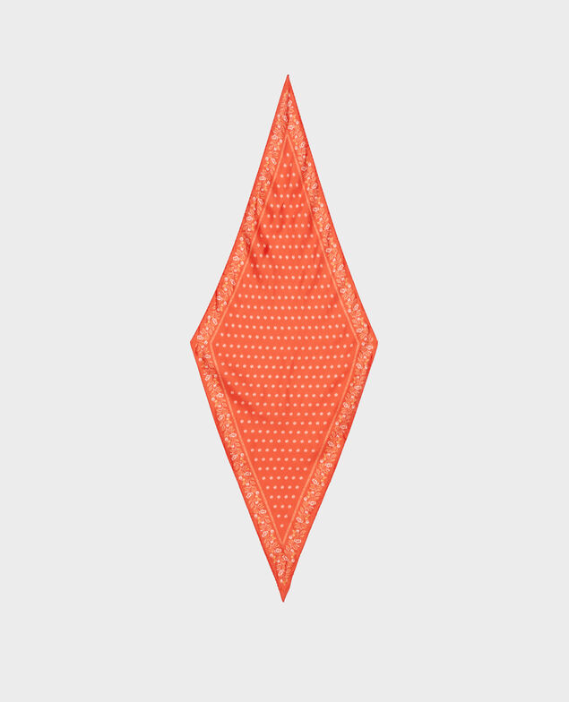 Diamond-shape silk foulard Spicy orange