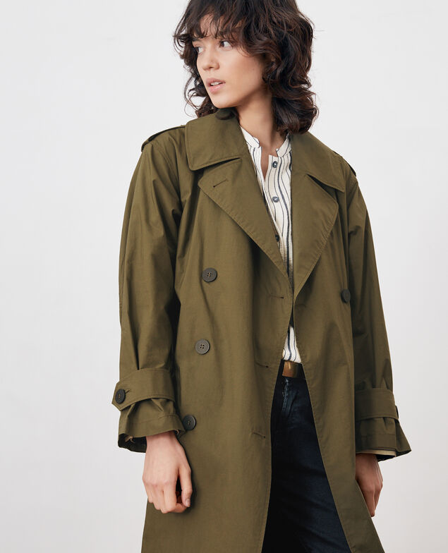 Loose fit Trench coat Dark kaki