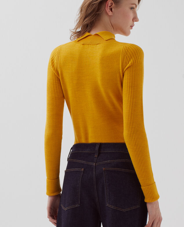 Slim fit merino wool jumper I470 sunset yellow
