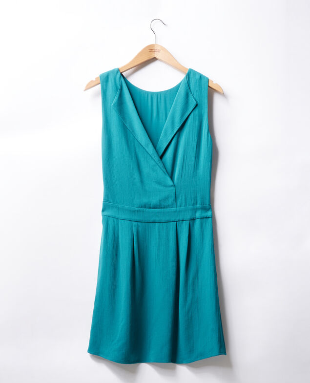 Dress with low-cut back Pacific green