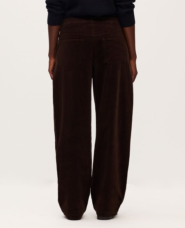 Barrel leg corduroy trousers U380 dark brown
