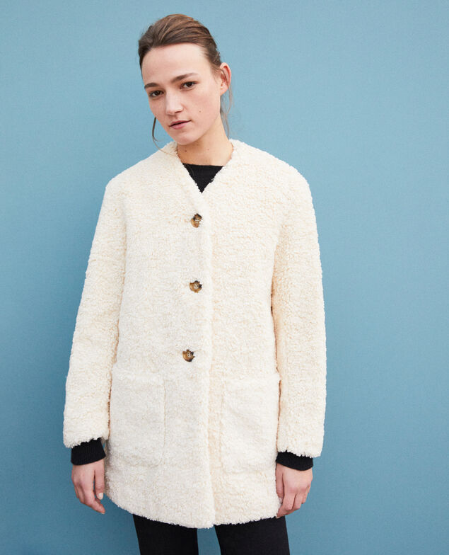 Faux fur coat Off white
