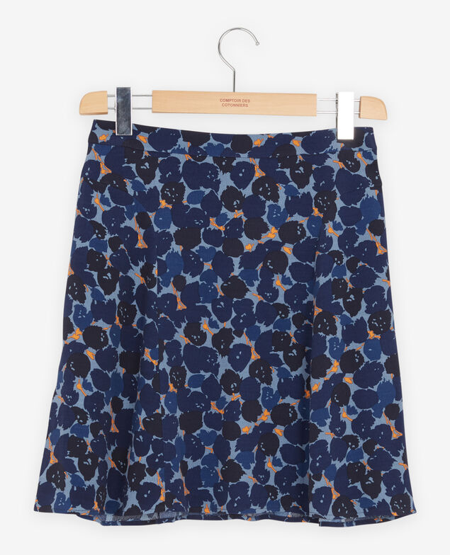 Printed skirt Blossom shadow indigo