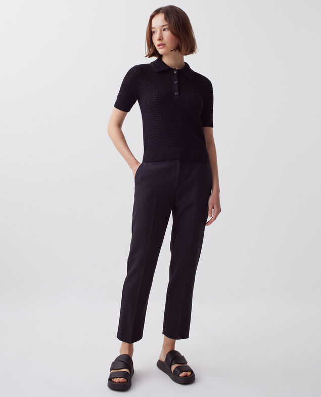 Short-sleeve polo jumper H091 black beauty