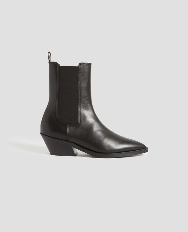 Leather boots H092 black
