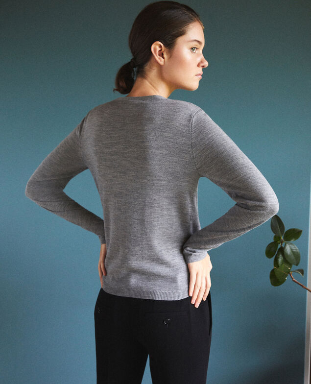 Trompe-l'œil cardigan-blouse Grey