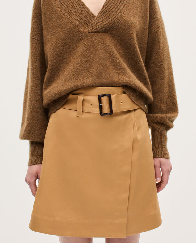 Wrapover mini skirt K320 prairie sand
