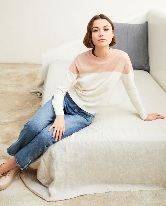 Two-tone jumper Pink beige