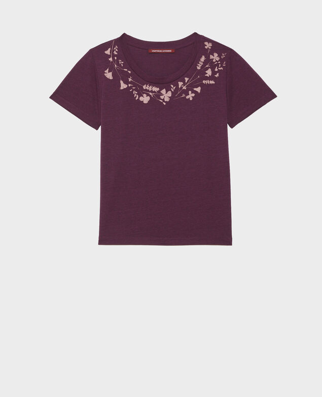 Loose round neck t-shirt Potent purple