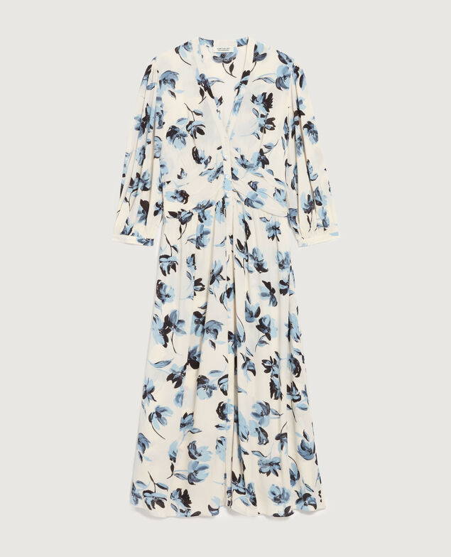 Silky maxi dress K620 lily blue