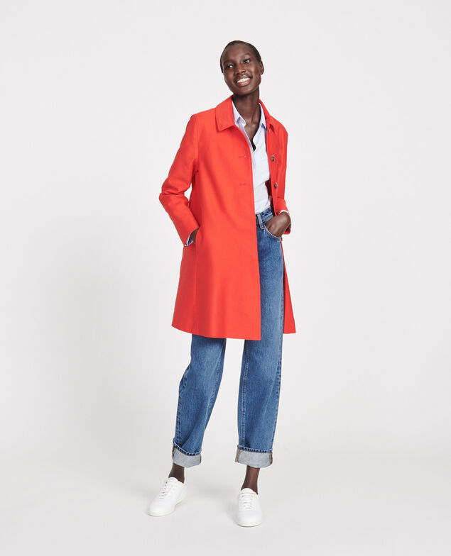 Cotton overcoat Fiery red