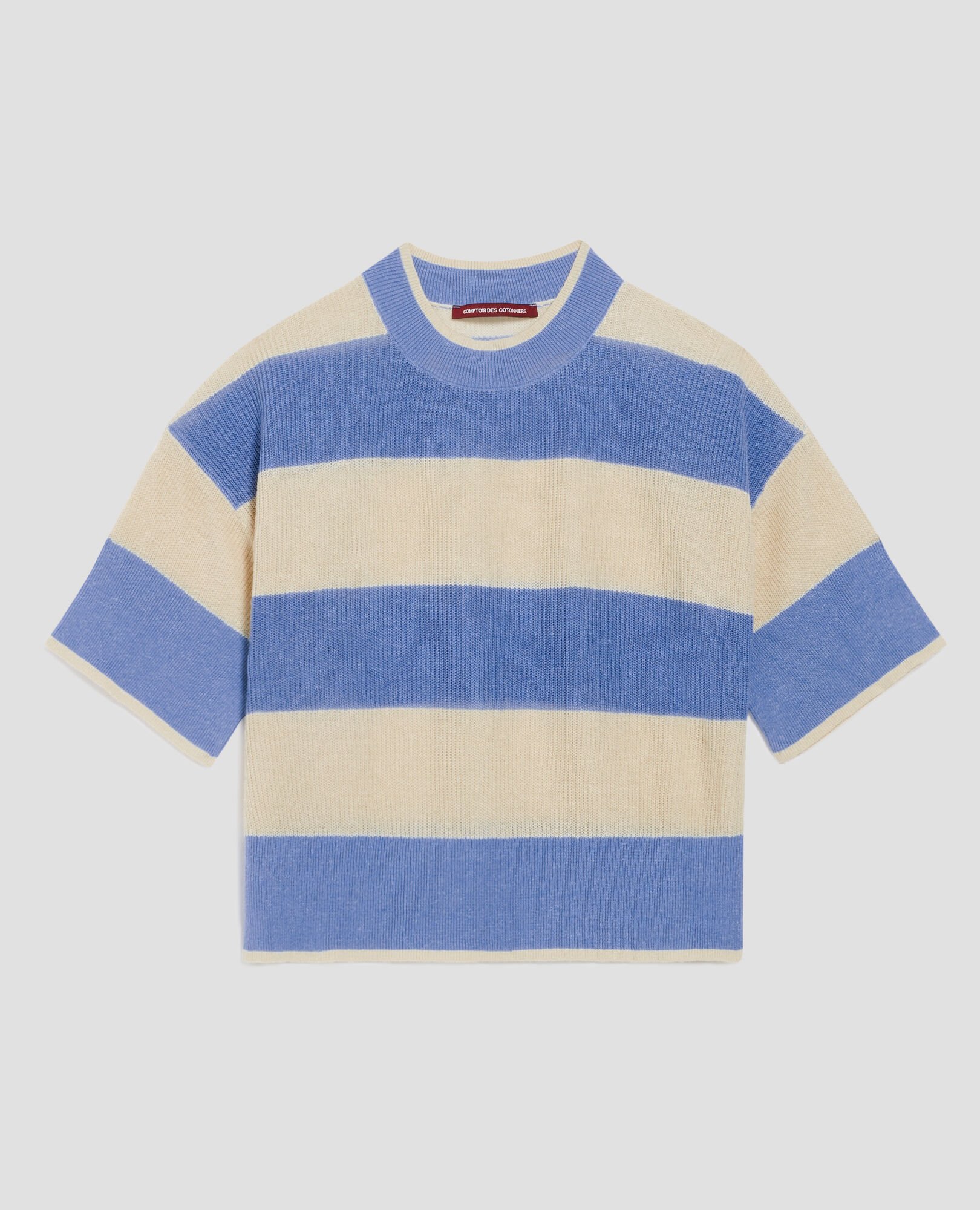 Short-sleeve cropped linen jumper large savoie - Comptoir