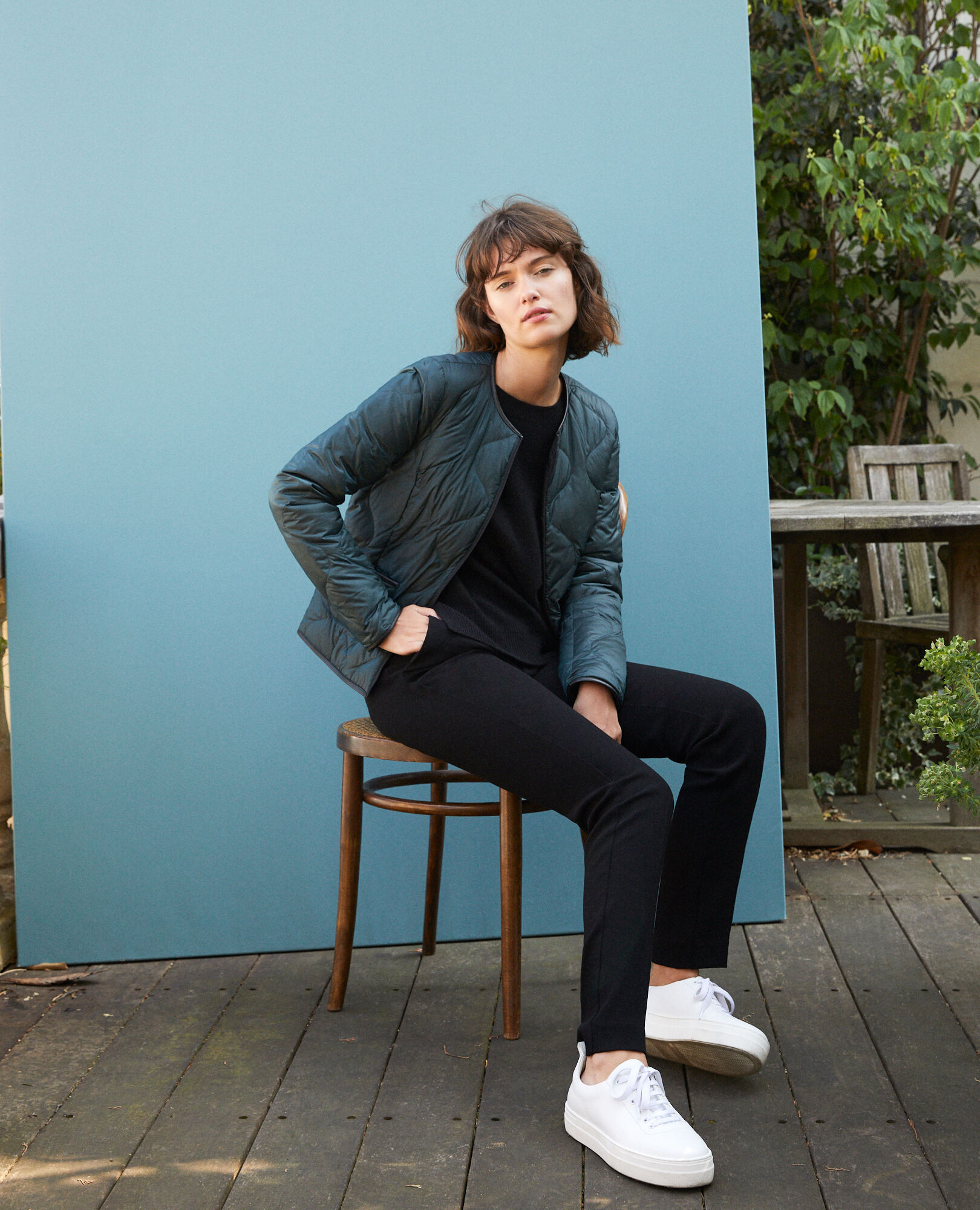 [COMPTOIR DES COTONNIERS] ダウンジャケット 38 Reversible padded jacket green - Comptoir des Cotonniers
