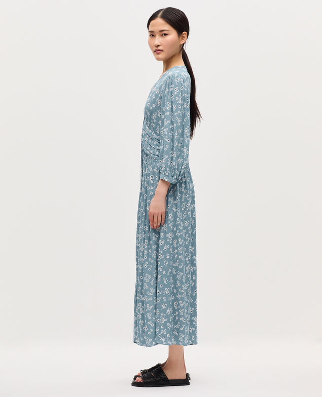 Silky maxi dress K610 daisy blue