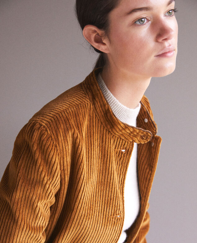 Ribbed corduroy jacket Golden brown