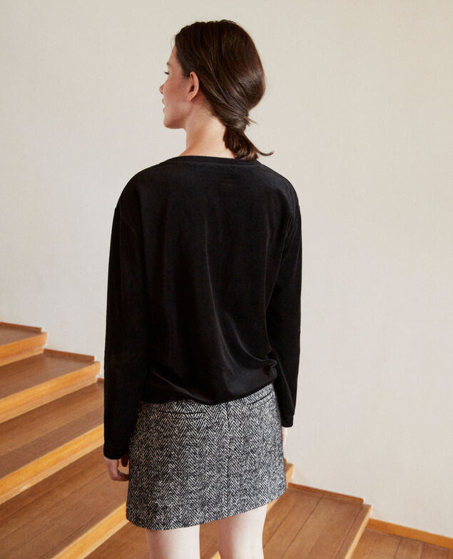 Velvet sweater Black