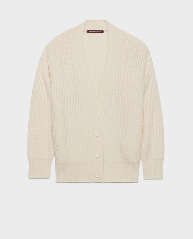Virgin wool cardigan 8801 01 offwhite
