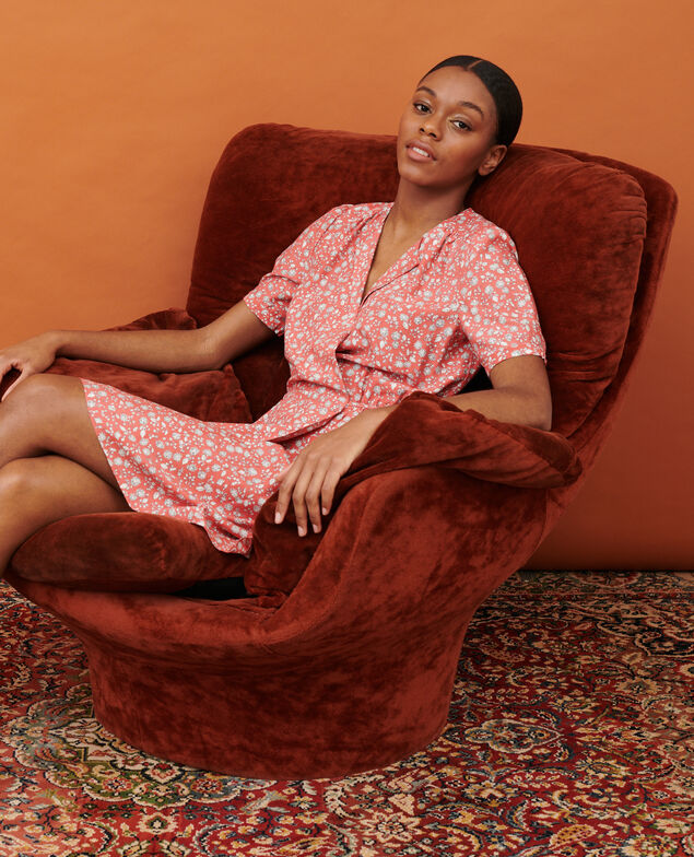 Wrapover dress 96 print pink