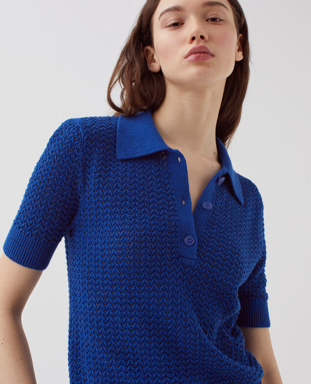 Short-sleeve polo jumper H652 wisteria