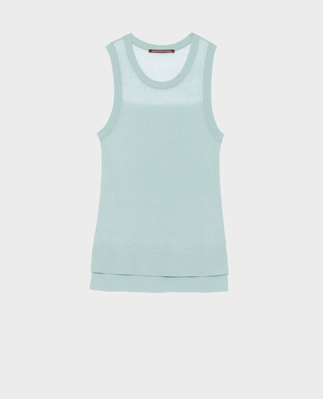 Cotton blend tank top 0500 surf spray green