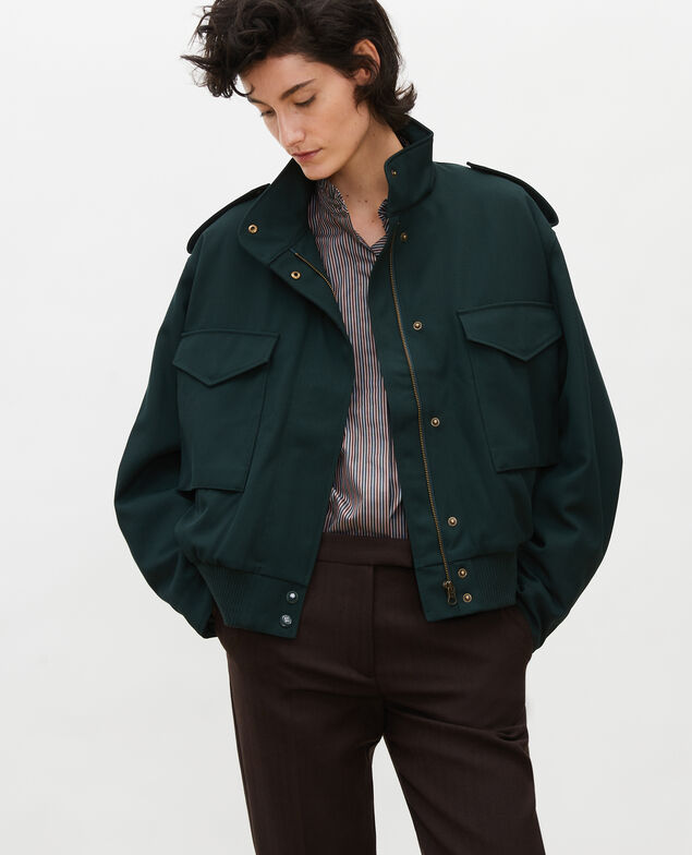  Wool gabardine aviator jacket Scarab