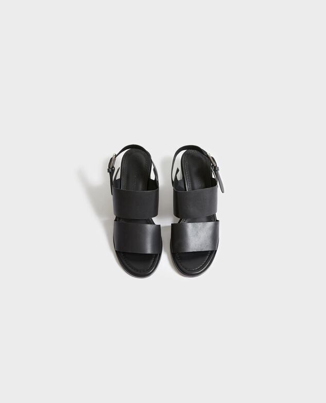 Leather heeled sandals 09 black