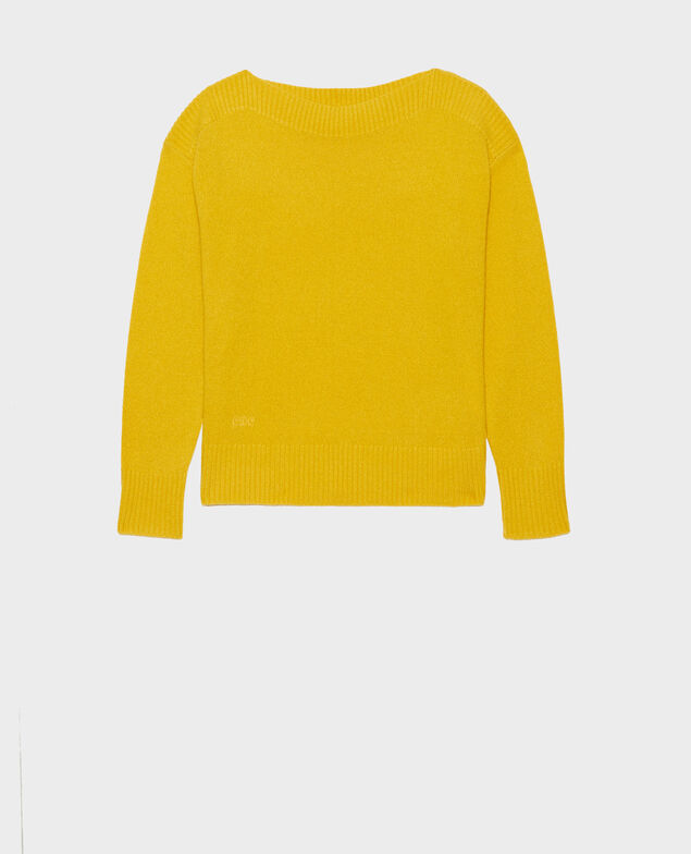 Cashmere boatneck jumper Lemon curry