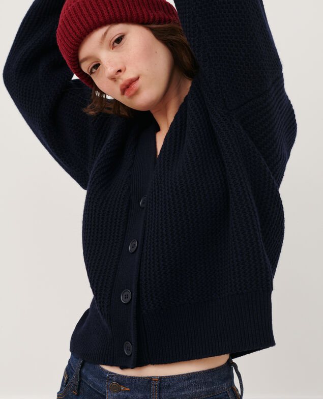Virgin wool cardigan 8846 69 navy