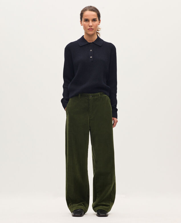 Barrel leg corduroy trousers U550 green