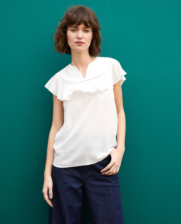 Frilly blouse White