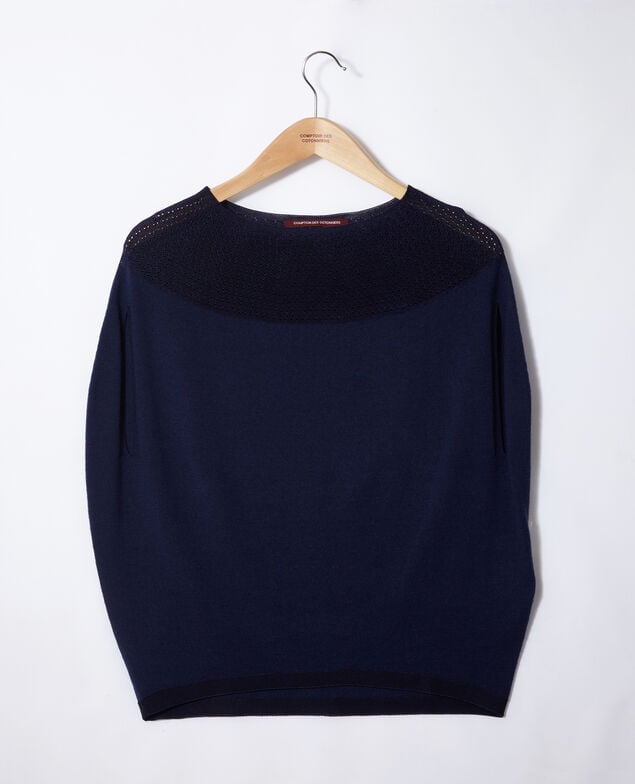 Bubble-shaped whole garment jumper Medieval blue