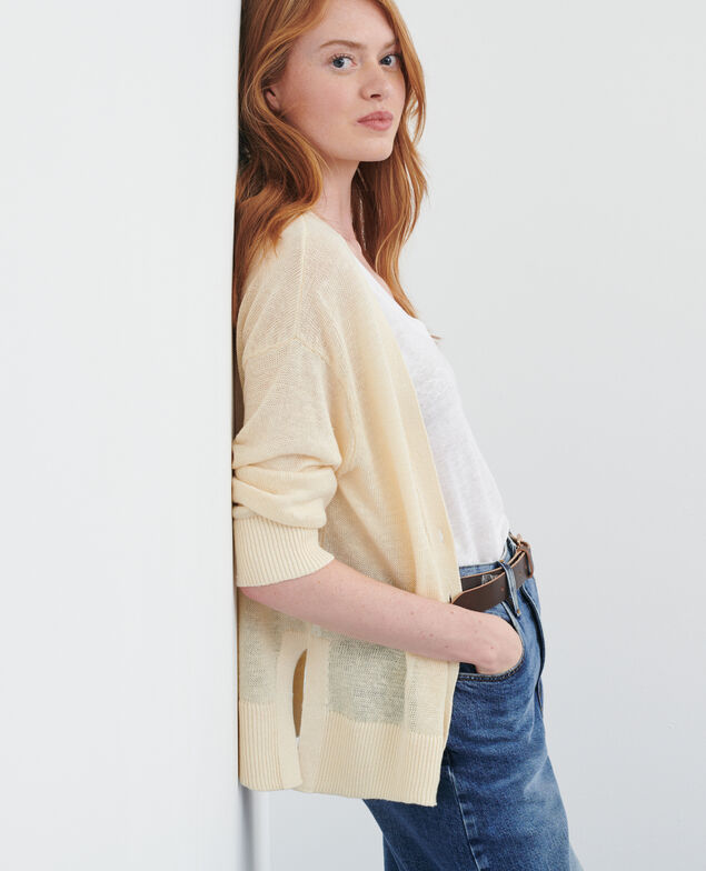 Linen cardigan 01 white