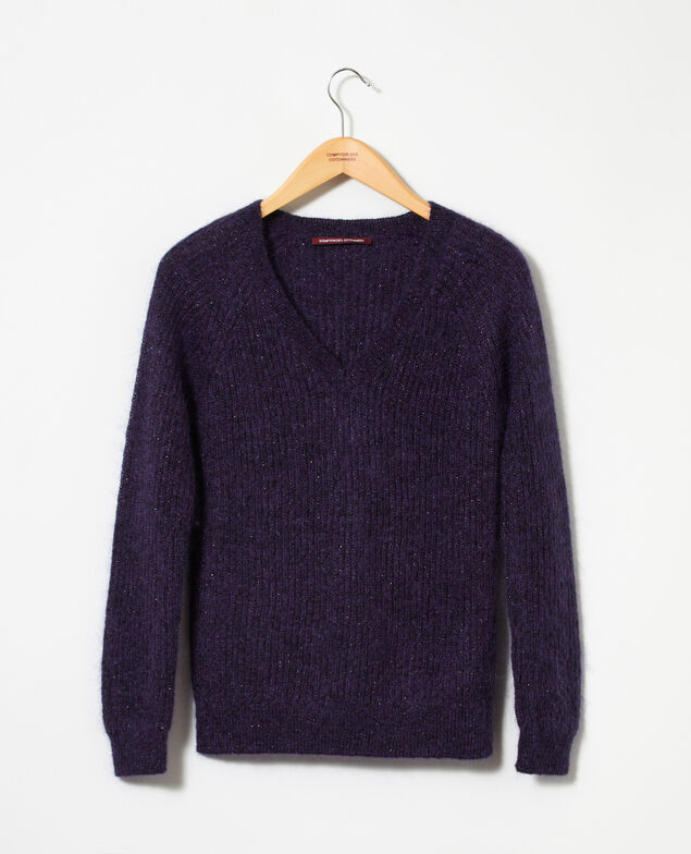 Jumper with mohair and lurex Purple