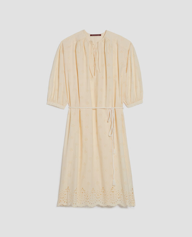Cotton broderie anglaise midi dress I307 ecru