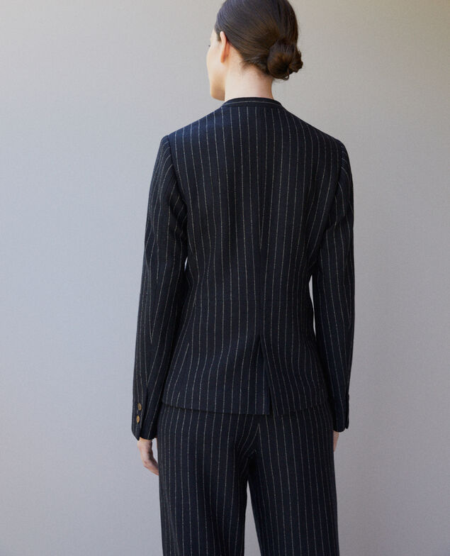 Collarless blazer Blue
