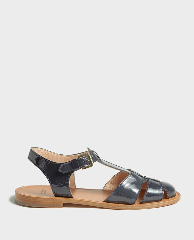 Patent leather sandals Maritime blue