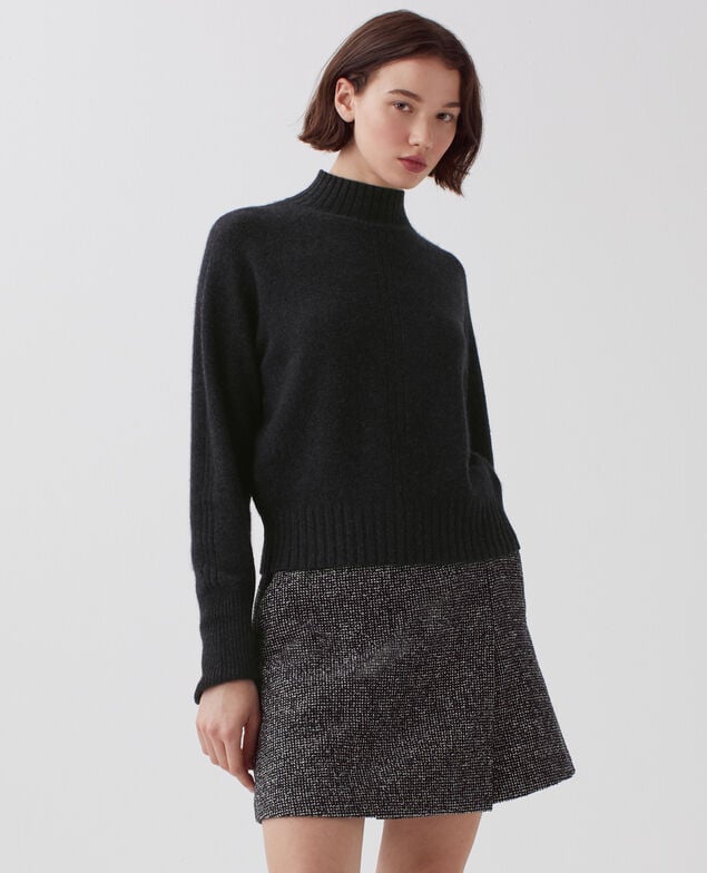 Cashmere polo neck jumper I080 moonless gray