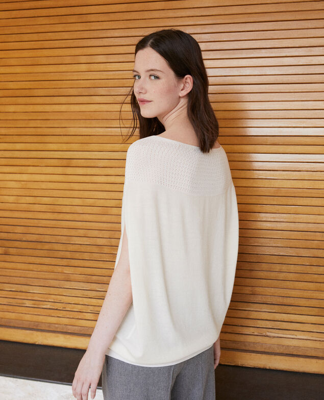 Bubble-shaped whole garment jumper White