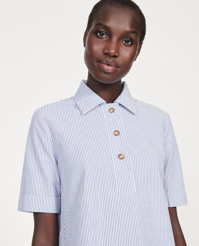 Cotton dress Seersucker stripes