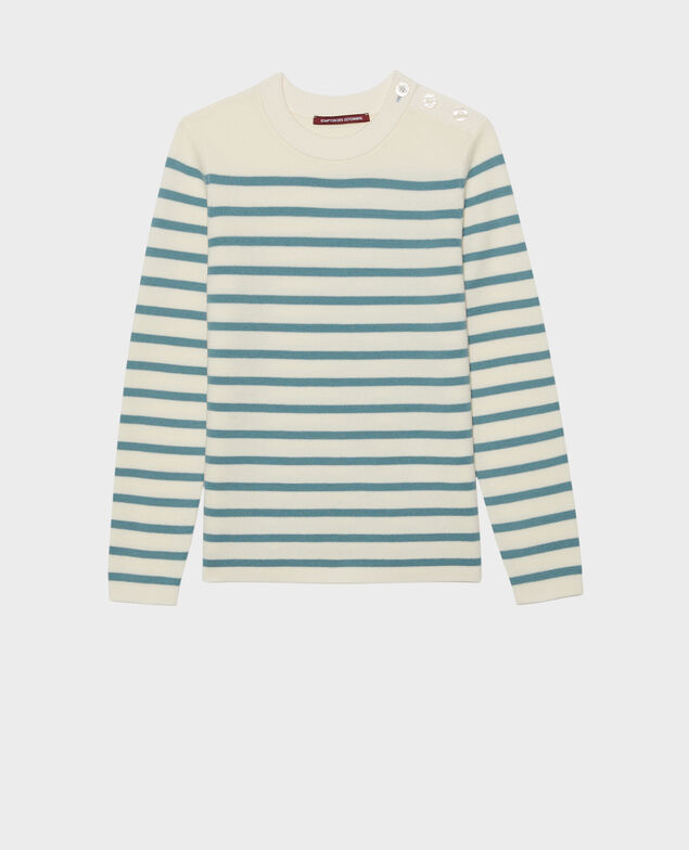 MADDY - Striped merino wool jumper Str_jetstr_trs