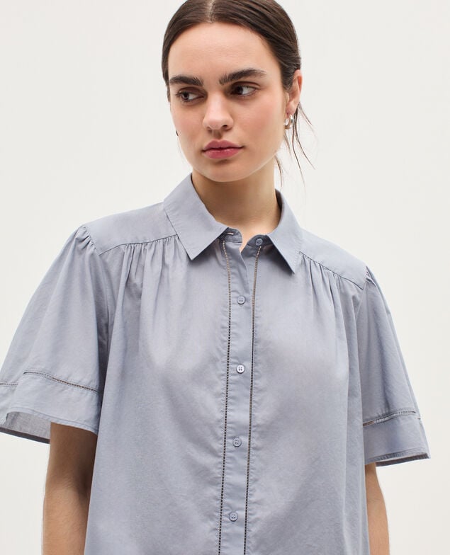 Cotton voile shirt K040 tradewinds gray