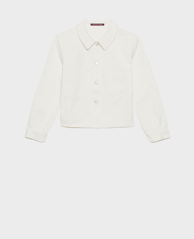 Short cotton jacket Optical white